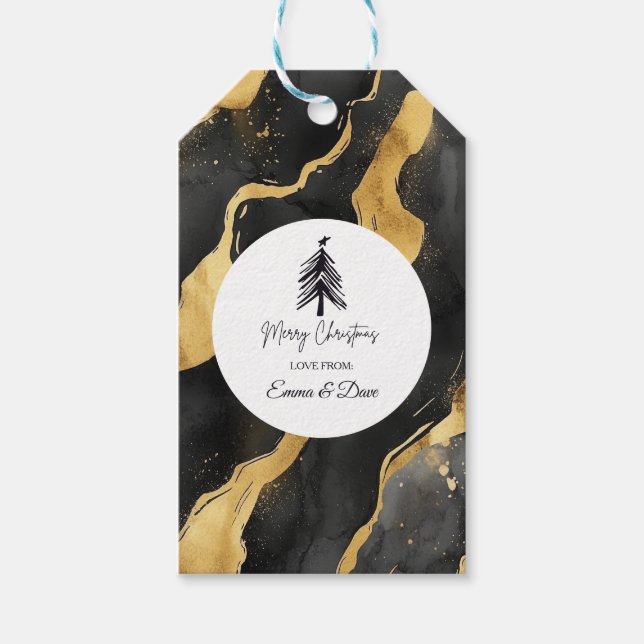 Christmas Black and Gold Gift Tags (Front)