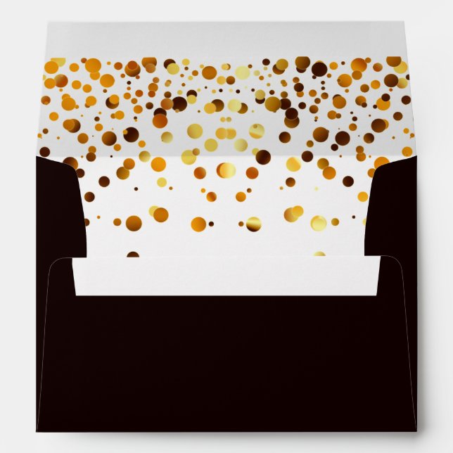 Christmas Black and Gold Glitter Faux Foil Envelopes (Back (Bottom))