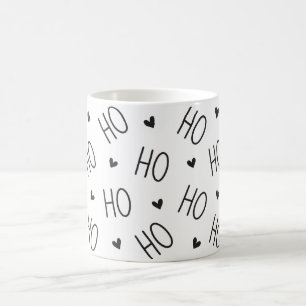 Christmas Black and White Coffee Mug Ho Ho Ho