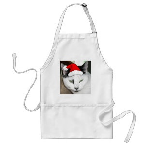 Christmas Black and White Kitten Standard Apron