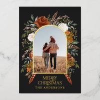 Christmas black arch floral photo elegant rustic