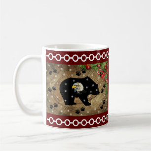 Christmas Black Bear Bald Eagle Wilderness Coffee Mug