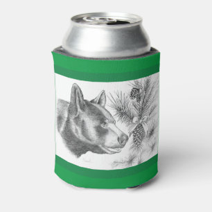 Christmas Black Bear Can Cooler