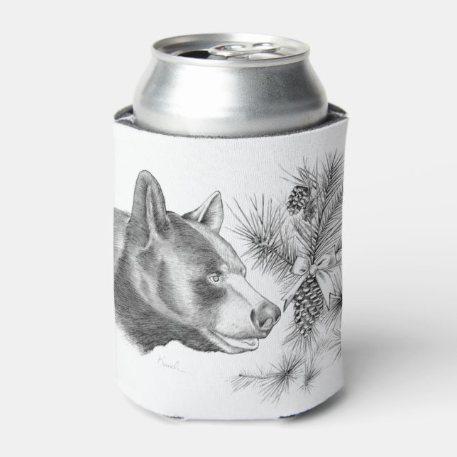 Christmas Black Bear Can Cooler (Can Front)