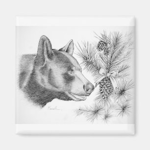 Christmas Black Bear Magnet