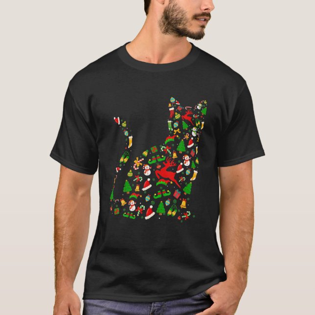 Christmas Black Cat Reindeer Antlers Catmas Women T-Shirt (Front)