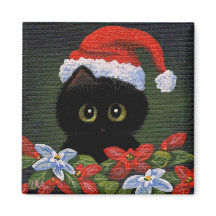 Christmas Black Cat Santa Claus Funny Creationarts