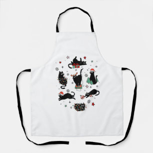 Christmas Black Cats Apron