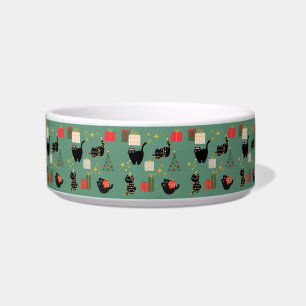 Christmas Black Cats Bowl