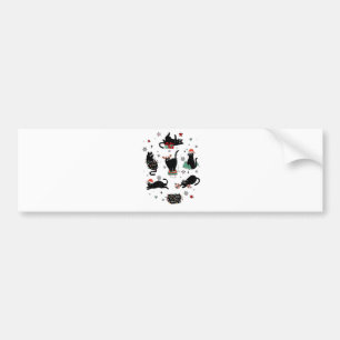 Christmas Black Cats Bumper Sticker