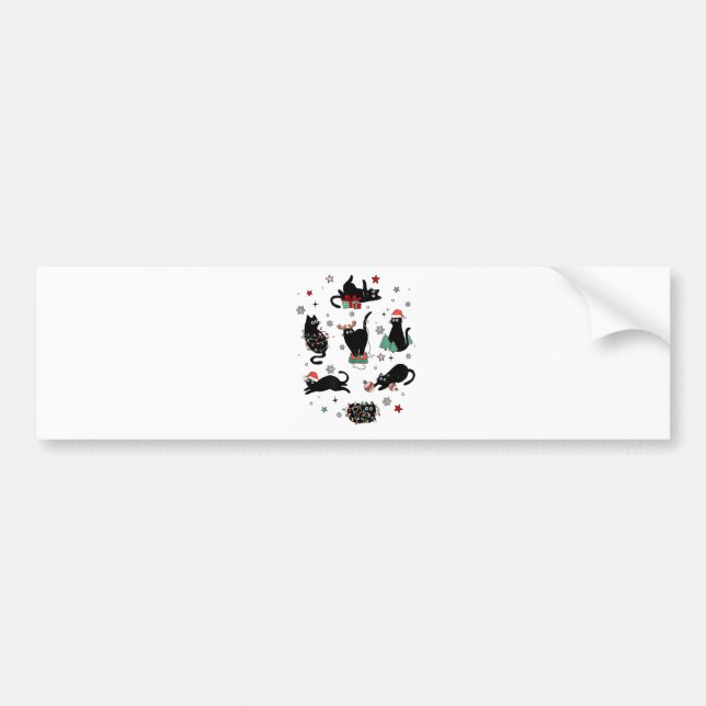 Christmas Black Cats Bumper Sticker (Front)