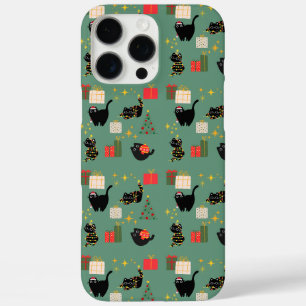 Christmas Black Cats iPhone 16 Pro Max Case