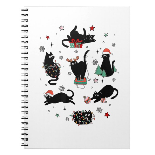 Christmas Black Cats Notebook (Front)