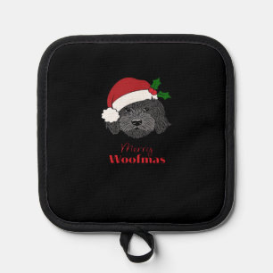 Christmas Black Cockapoo, Cavapoo, Cavoodle, Merry Pot Holder