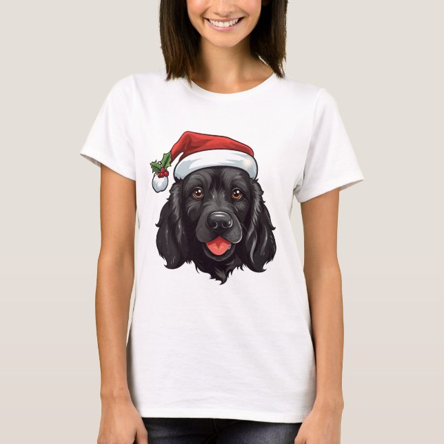 Christmas black Cocker Spaniel T-shirt (Front)