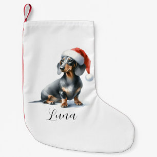 Christmas Black Dachshund Dog Hat  Small Christmas Stocking