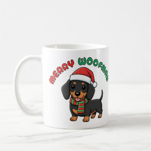 Christmas Black Dachshund Mug: Merry Woofmas Coffee Mug