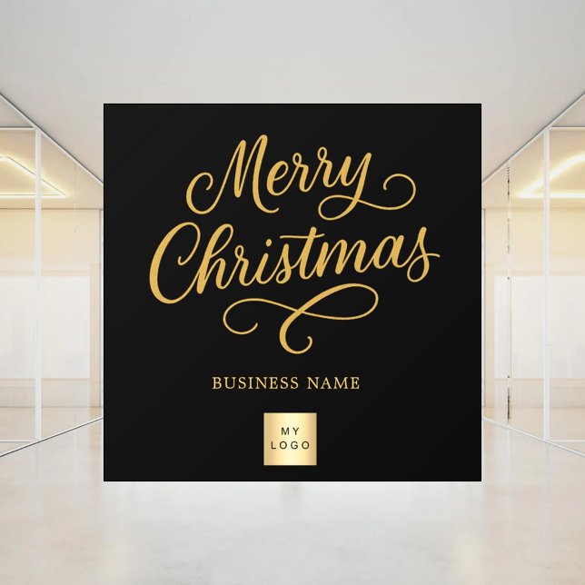 Christmas black gold business logo window cling (Creator Uploaded)