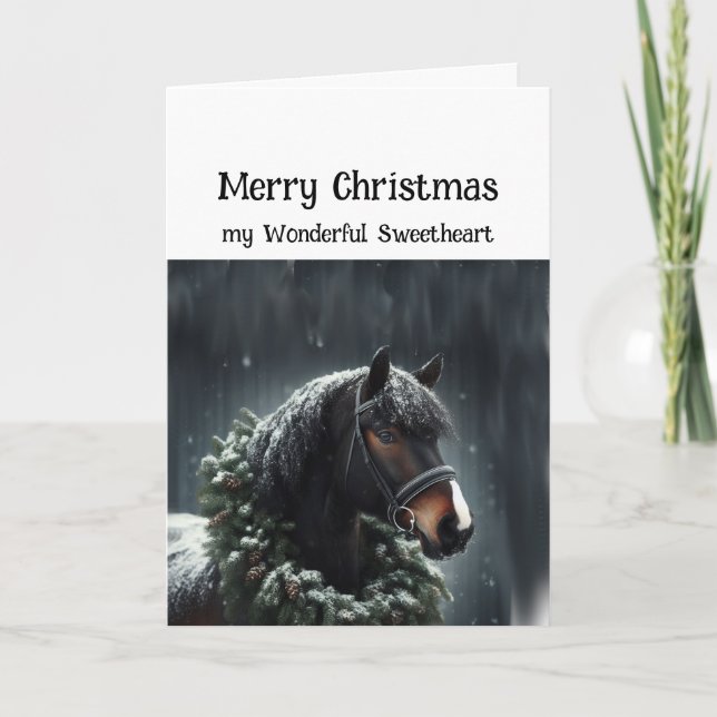  Christmas Black Horse Wonderful Sweetheart Card (Front)