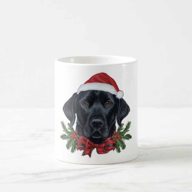 Christmas Black Lab Dog Mug –Holiday Labrador Gift (Center)