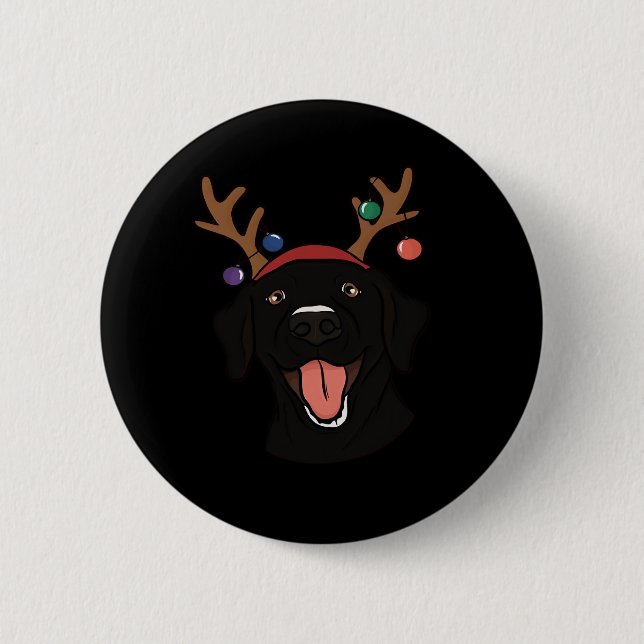 Christmas Black Lab Essential T-Shirt 6 Cm Round Badge (Front)