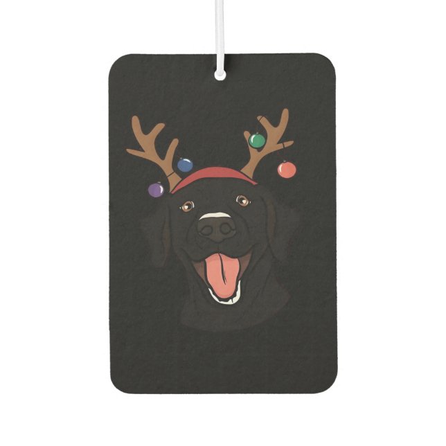 Christmas Black Lab Essential T-Shirt Car Air Freshener (Front)