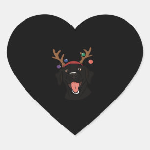 Christmas Black Lab Essential T-Shirt Heart Sticker