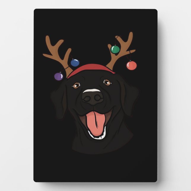 Christmas Black Lab Essential T-Shirt Plaque (Front)