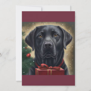 Christmas Black Labrador  ,  Dog lover gift  T-Shi Holiday Card