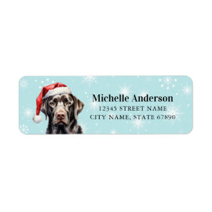 Christmas Black Labrador Retriever Address Labels