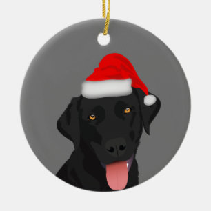 Christmas Black Labrador Retriever Ceramic Tree Decoration