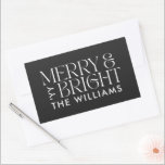 Christmas black modern elegant simple rectangular sticker<br><div class="desc">Christmas black modern elegant simple holiday parcel label stickers</div>