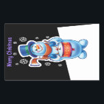 Christmas black rectangle sticker Snowman drummer.<br><div class="desc">Christmas black rectangular sticker Snowman drummer. and other Snowfolk. Winter Wonderland snowmen. Change the text - add a name - it's so easy! Lovable wintery snowmen and snowgirl characters playing their instruments in a Christmas band. Also check out the matching lovable wintery characters with skating penguins, sledging snowgirls, skiing snowmen...</div>
