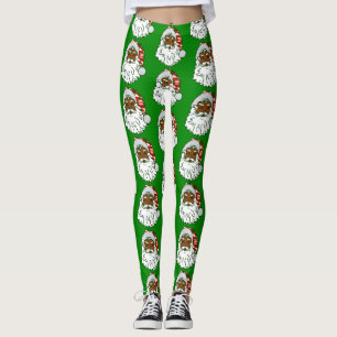 christmas black santa claus kwanzaa kente leggings