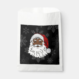 christmas black santa claus snowflakes favour bags