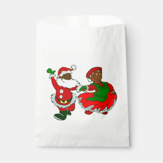 christmas black santa claus wife favour bags (Front)