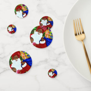Christmas Black Santa Confetti - Tableware - Gifts