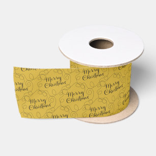 CHRISTMAS black seamless pattern with LINES Satin Ribbon