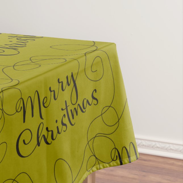 CHRISTMAS black seamless pattern with LINES Tablecloth (In Situ)
