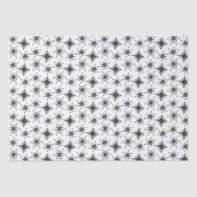 Christmas Black Snowflakes Seamless Pattern  Tissue Paper (Front)