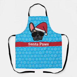 Christmas Black Tan French Bulldog Apron
