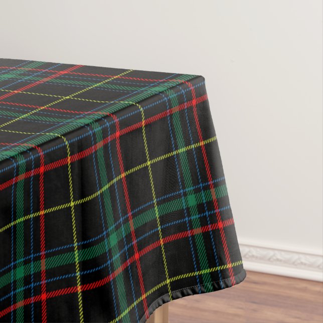Christmas Black Tartan Plaid  Tablecloth (In Situ)