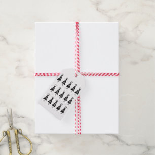 Christmas Black Trees Gift Tags 