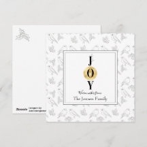Christmas black white gold floral chic typography