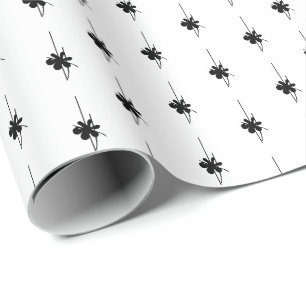 Christmas black & white snowflakes cute gift wrapping paper