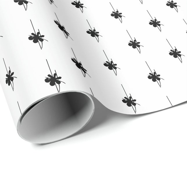 Christmas black & white snowflakes cute gift   wrapping paper (Roll Corner)