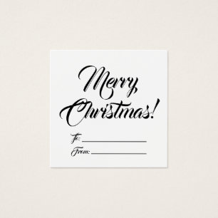 Christmas black white to from blank script elegant