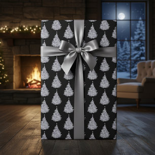 Christmas Black & White Tree Wrapping Paper