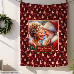 Christmas Blanket Gift Cosy Vintage Santa Claus