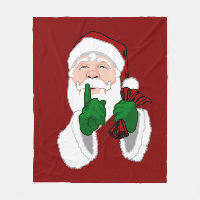 Christmas Blanket Holiday Santa Fleece Blanket (Front)